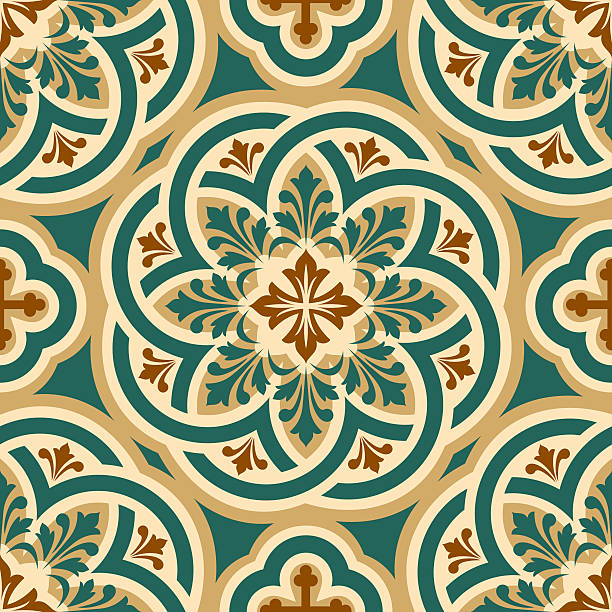ornament byzantine vector seamless pattern with Byzantine ornament byzantine pattern stock illustrations