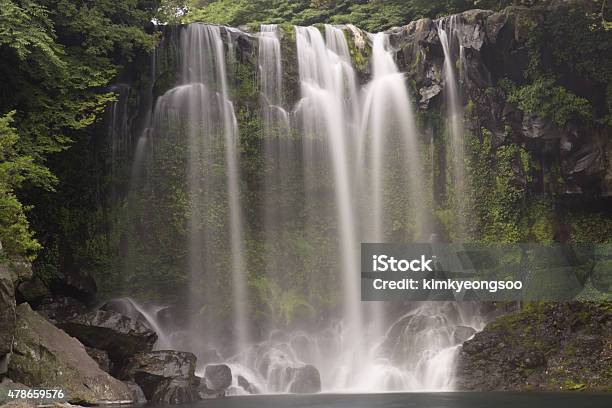 Waterfall In Korea Stock Photo - Download Image Now - 2015, Beauty In Nature, Blurred Motion