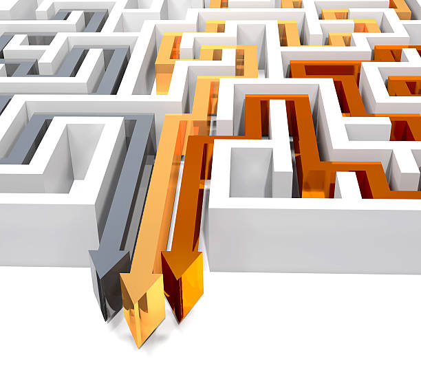 istock Maze and three arrows on white background. 478659826