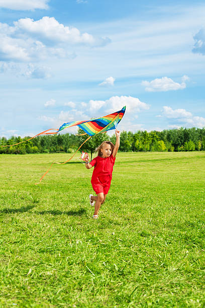 istock Beautiful blond girl with kite 478662583