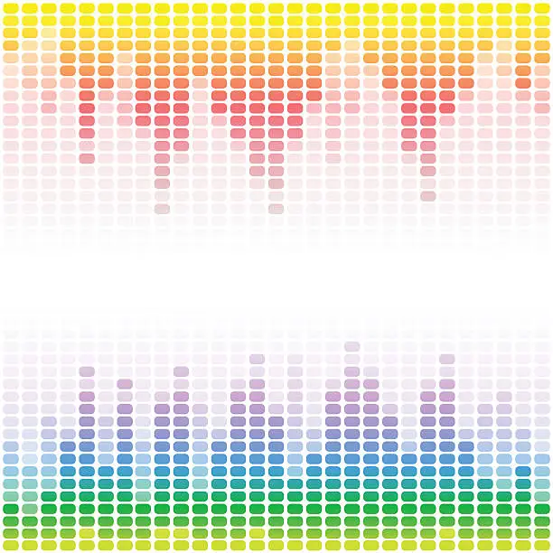 Vector illustration of Rainbow digital equalizers on white background