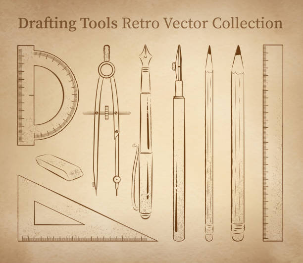 przygotowanie narzędzia. - drafting computer graphic engineer plan stock illustrations