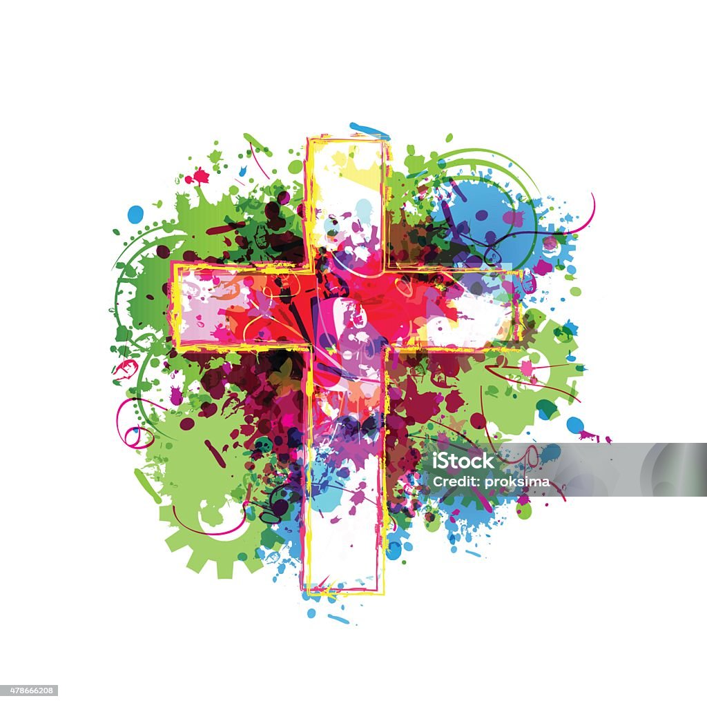 Colorful vector cross background Cross Shape stock vector