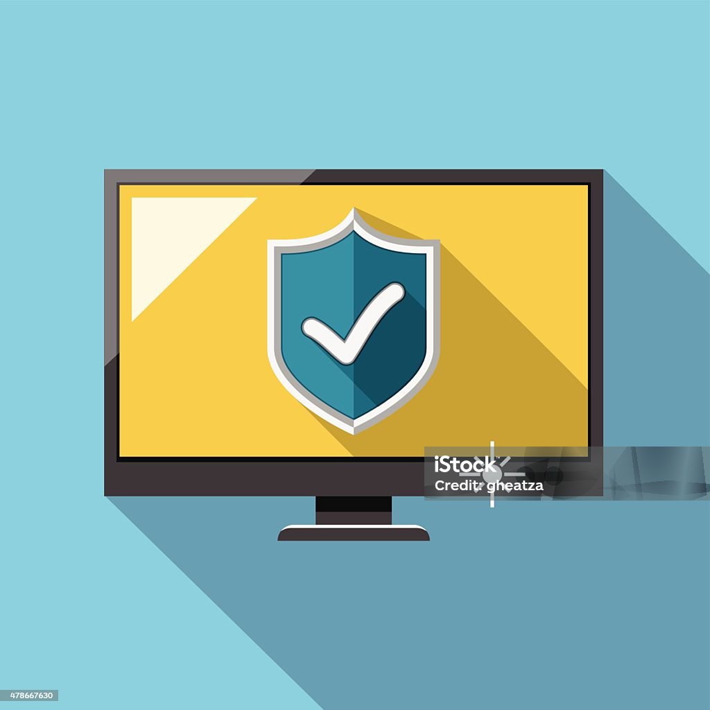 Computer Plus Safety Icon Computer Protection Stock Illustration - Download Image Now - 2015 ...