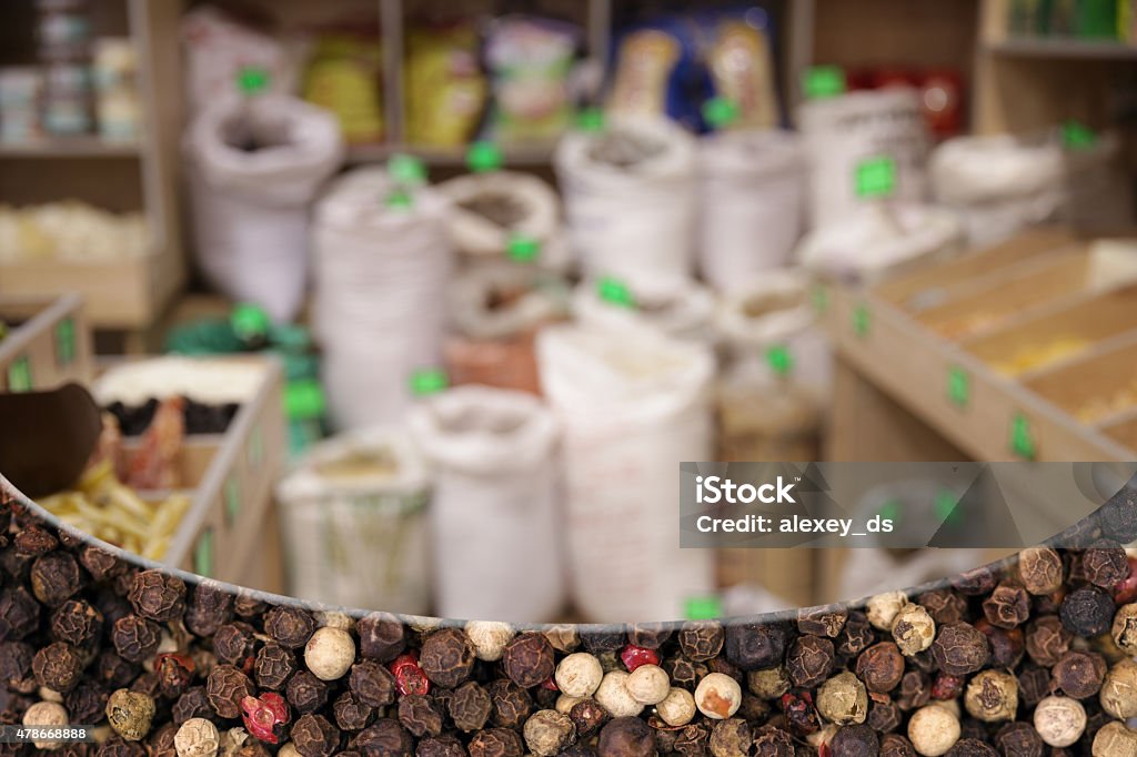 Peppercorns mix. Grocery background 2015 Stock Photo