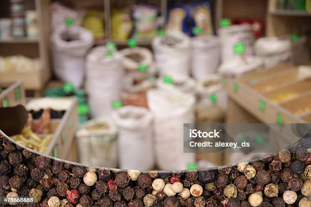 Peppercorns Mix Grocery Background Stock Photo - Download Image Now - 2015, Allspice, Appetizer