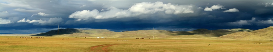 Orkhon Valley rainy season in the Mongolian steppe