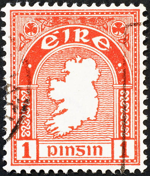 istock Map of Ireland on vintage postage stamp 478670717