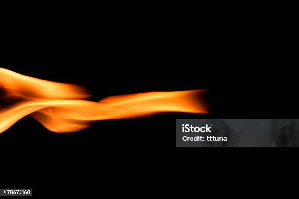 Fire Burning Flames On Black Background Stock Photo - Download Image Now - 2015, Abstract, Black Background