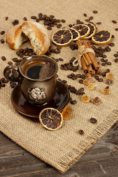 istock cup of hot coffee  and beans 478672729