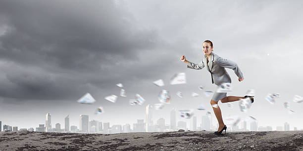 istock Running businesswoman 478676987