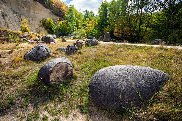 The Trovants of Costesti - The Living and Growing Stones of Romania stock photo