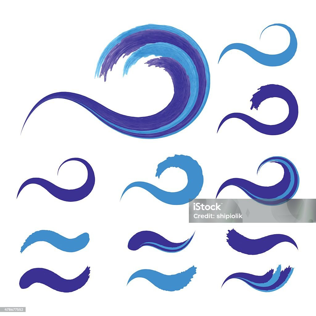 Wave  logo template set Wave  logo template set , Emblem symbol. Elements for your design. Watercolor brush strokes.Vector illustration Wave Pattern stock vector