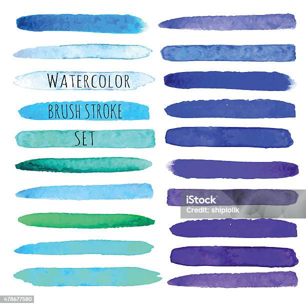 Aquarell Vektorbürsten Bewegungen Stock Vektor Art und mehr Bilder von Wasserfarbe - Wasserfarbe, Aquarell, Einzellinie