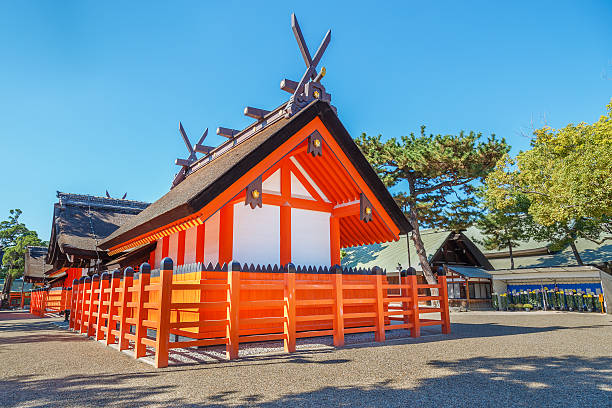 Osaka, Japan - October 24 2014: Sumiyoshi Grand Shrine is Osaka's most famous shrine. The main shrine is designed in the oldest style of shrine construction and is registered as a National Treasure