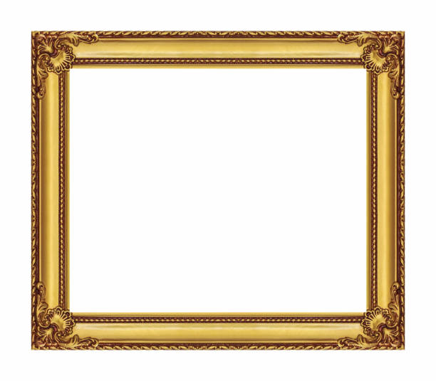 istock Vintage golden frame with blank space and clipping path 478686215