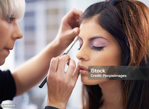 Preparing For The Big Shoot Stock Photo - Download Image Now - Make-Up Artist, Close-up, Fashion Model