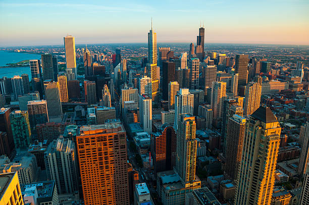 istock Chicago aerial at the Golden Hour 478686818