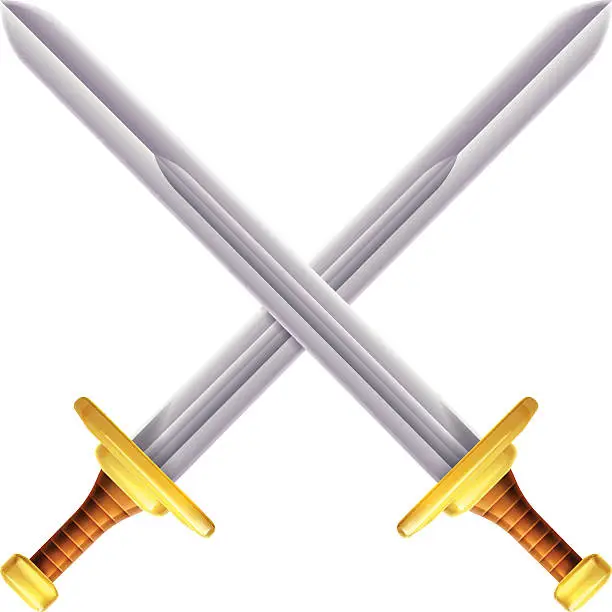 Vector illustration of Crossed swords illustration