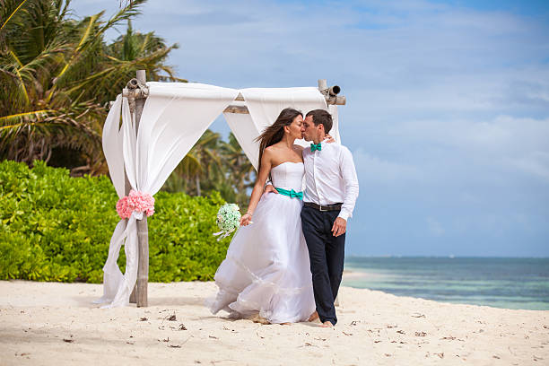 istock Young loving couple wedding in gazebo. 478690400