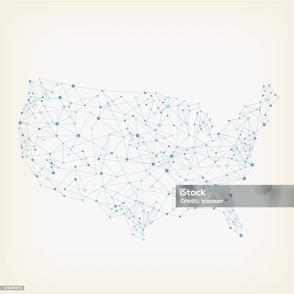 USA network Karte - Lizenzfrei Abstrakt Vektorgrafik