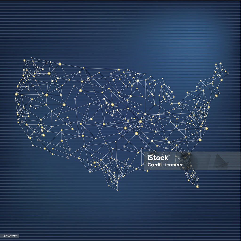 USA network Karte - Lizenzfrei Karte - Navigationsinstrument Vektorgrafik