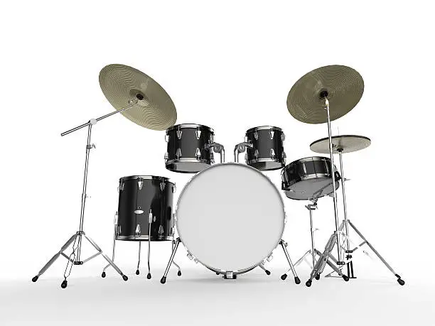 Drum Kit isolated on white background. 3D render