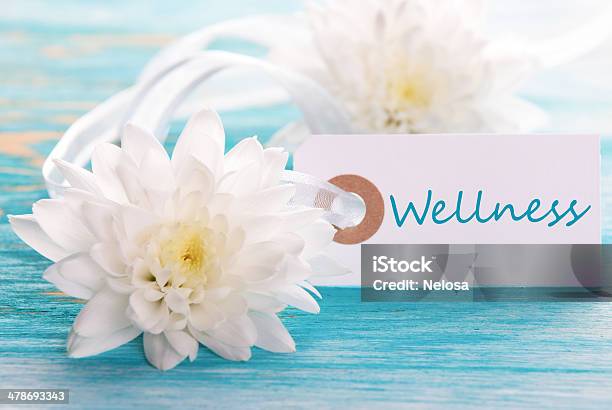 Label With Blue Wellness Stock Photo - Download Image Now - Massaging, Turquoise Colored, Billboard