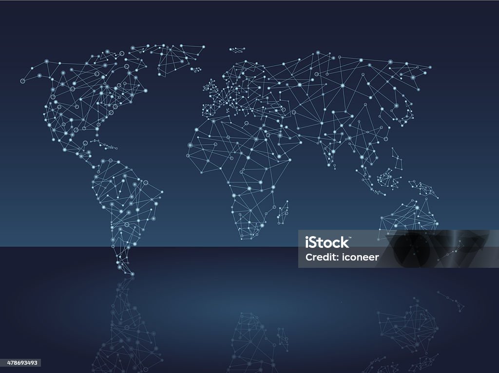 Welt Karte Netzwerk - Lizenzfrei Dunkel Vektorgrafik