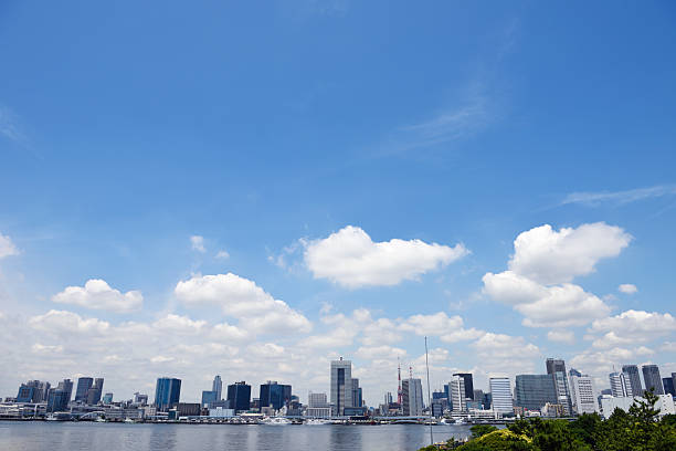 istock Wide angle view of urban skyline against blue sky 478694428