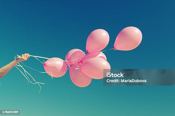 Pink Balloons Stock Photo - Download Image Now - Balloon, Pink Color, Blue