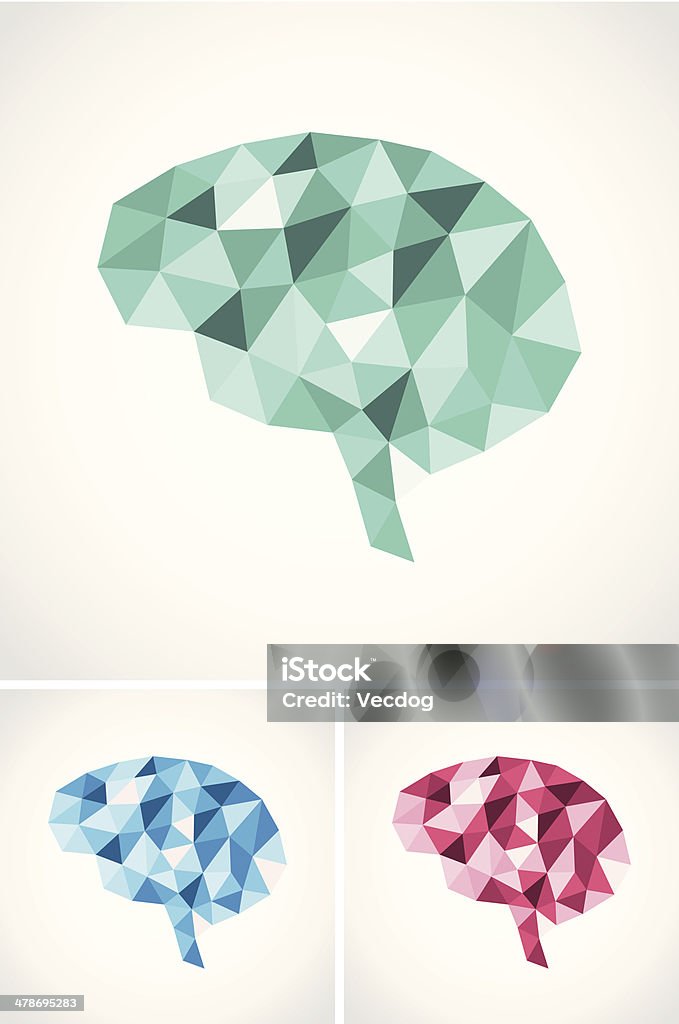 추상적임 뇌 일러스트 - 로열티 프리 뇌줄기 벡터 아트