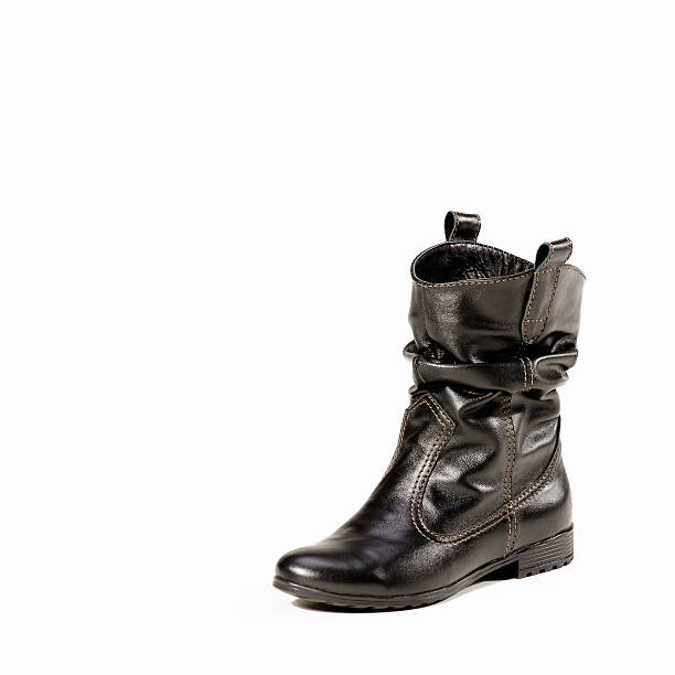 istock Womens leather boots in black on a white background 478695290