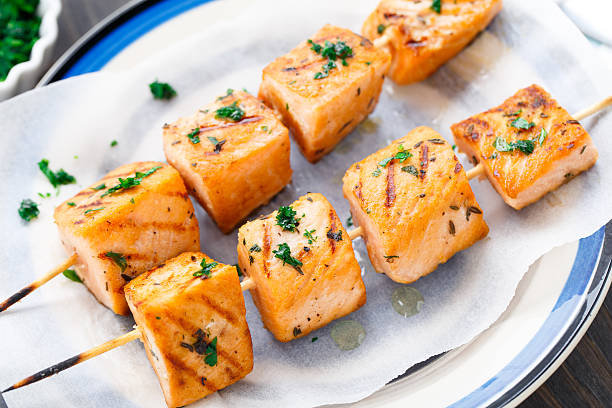 Salmon skewers