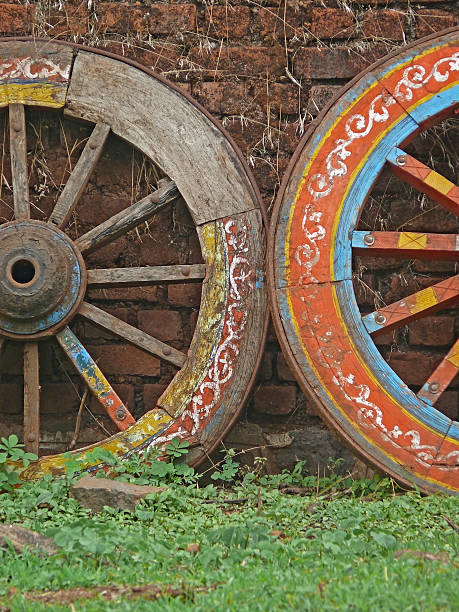 istock Wheel close up of a bullock cart 478696021