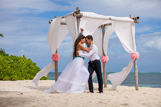 istock Young loving couple wedding in gazebo. 478698100