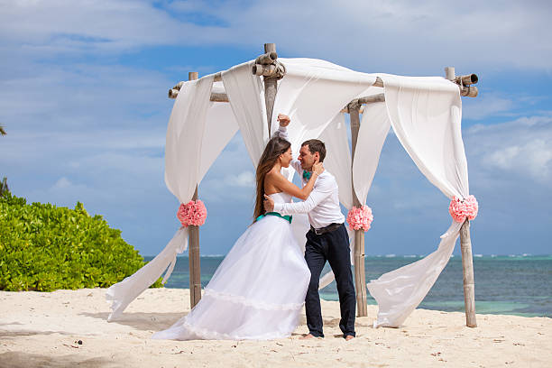 istock Young loving couple wedding in gazebo. 478698106