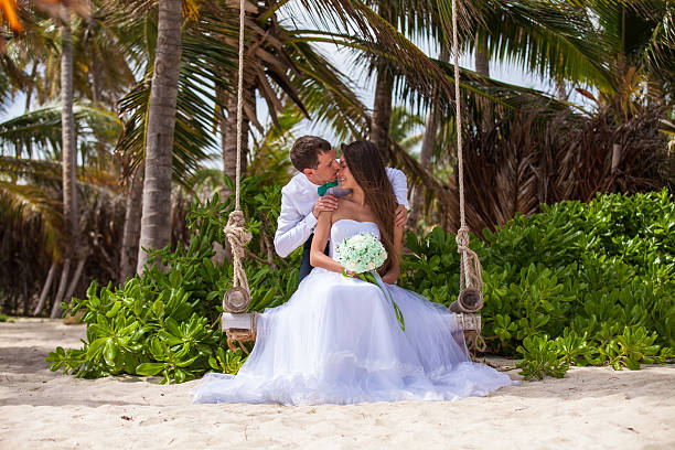 istock Young loving couple on the swing 478699228