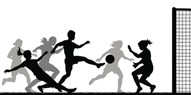 piłka nożna dziewczyny - soccer player stock illustrations