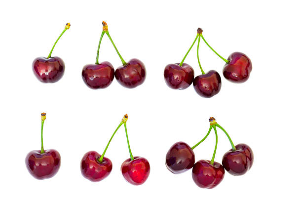 istock Sweet red cherries isolated on white background 478703610