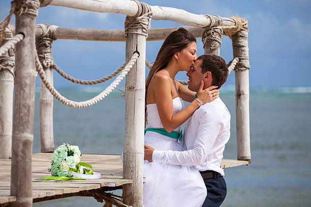 istock Bride and groom together on a wharf 478703748