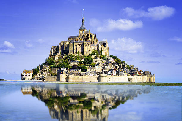 Mount St. Michael Mont saint Michel - Normandy - France bell tower tower photos stock pictures, royalty-free photos & images