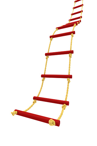 Rope ladder isolated on white background