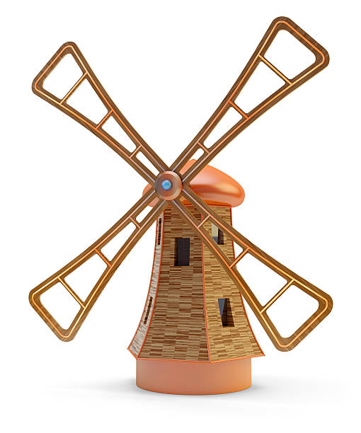 古い木製の風車 - netherlands windmill farm farmhouse ストックフォトと画像