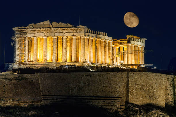 istock Acropolis in Athens with moon in the night 478705039