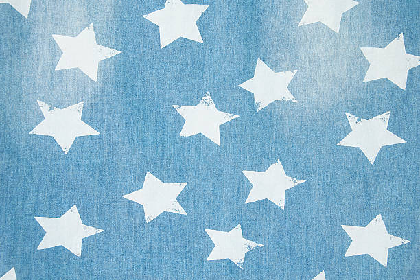 istock Texture of denim blue jeans background with stars 478709284