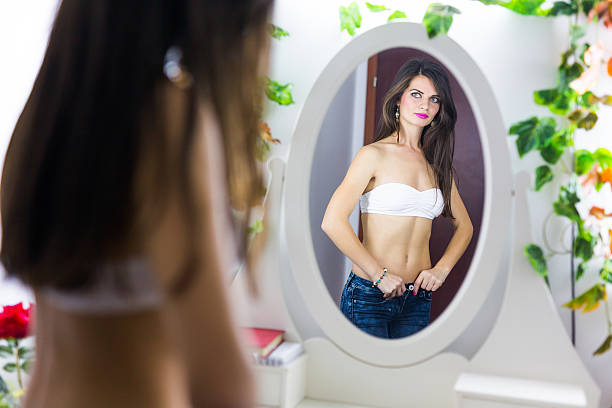 istock Cute woman in the mirror 478709502