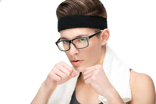 istock Young funny sporty nerd with glasses 478710204