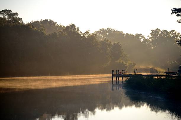 istock Quiet Dock on the River in the Morning Mist 478713442