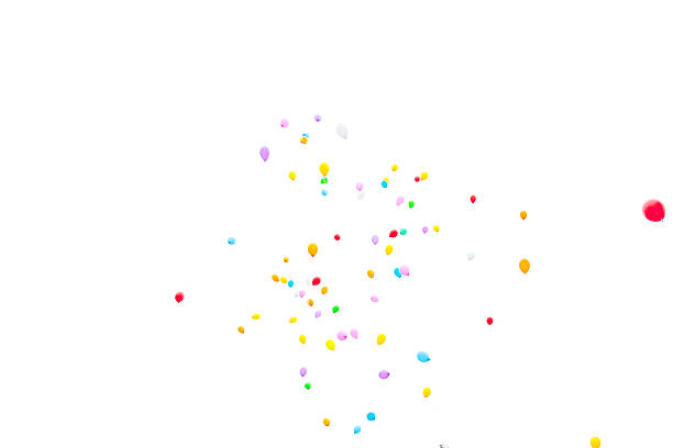 Balloons flying to sky, 3d render.